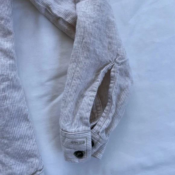 Style & Co. Striped 100% Linen Long Sleeve Button Up Blouse, 6P - Picture 4 of 4